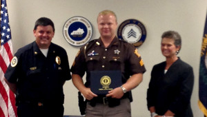 Ohio County Sheriff's Deputy Sgt. Timothy Hatfield, center, graduated from a three week course on contemporary supervision last week at the Department of Criminal Justice Training, Academy of Police Supervision in Richmond, Ky.
