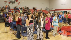 Induction ceremony of 5th and 6th graders.