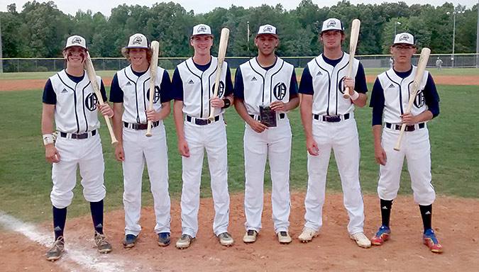The 2015 Ohio County Eagle senior baseball players. Pictured from L-to-R: Kiah Gledhill, Zach Johnson, Nate Morris, Johnathan Callaway, Jake Griffin and Lee Dorris.
