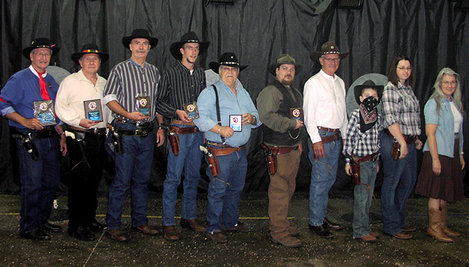 Participants of the June competition of the Bluegrass Fast Draw Club held at the Ohio County Park.